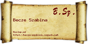 Becze Szabina névjegykártya